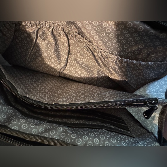 Lug Scoop crossbody top‎ handle black bag purse accordion style openings - Picture 5 of 14